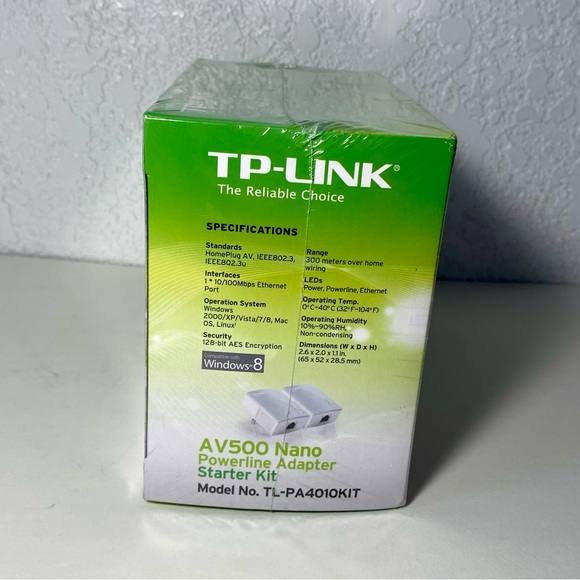 TP-LINK TL-PA4010KIT AV500 Nano Powerline Adapter Starter Kit, up to 500Mbps NIB - Picture 4 of 6